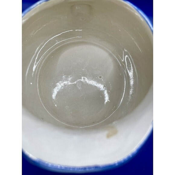 Vtg MCM Lava Glaze Pottery Planter Made in Italy Green Tan Orange  4-1/4" Tall - Picture 6 of 8